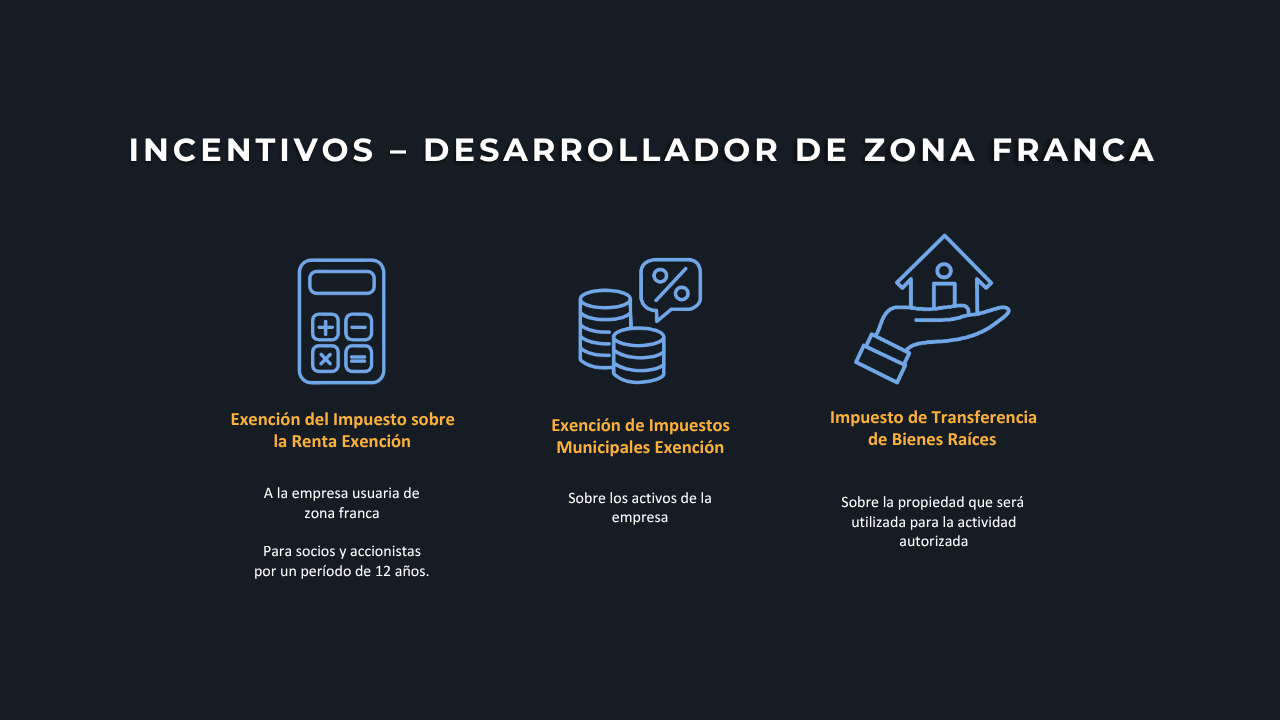 Incentivos – desarrollista de zona franca