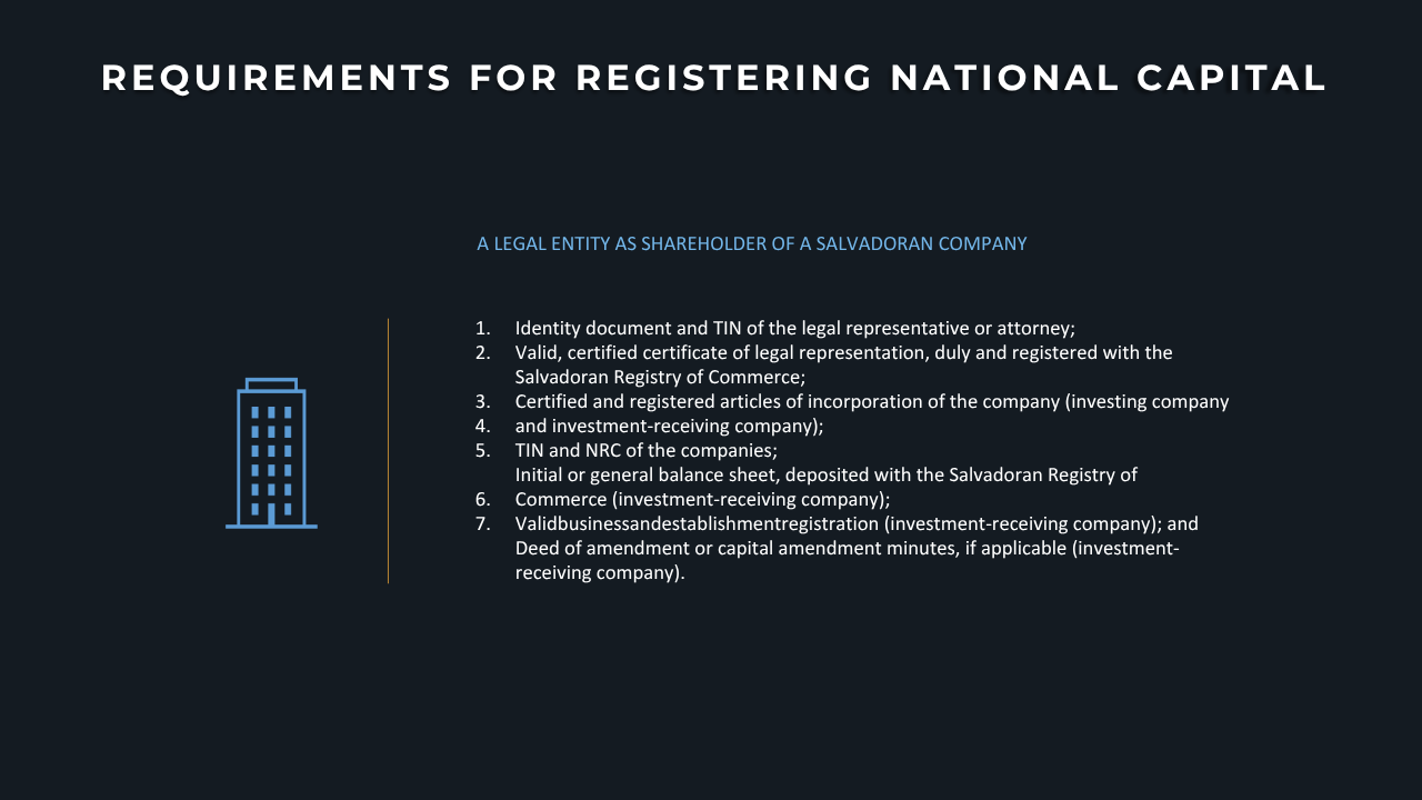 Requirements – national capital (legal entity)