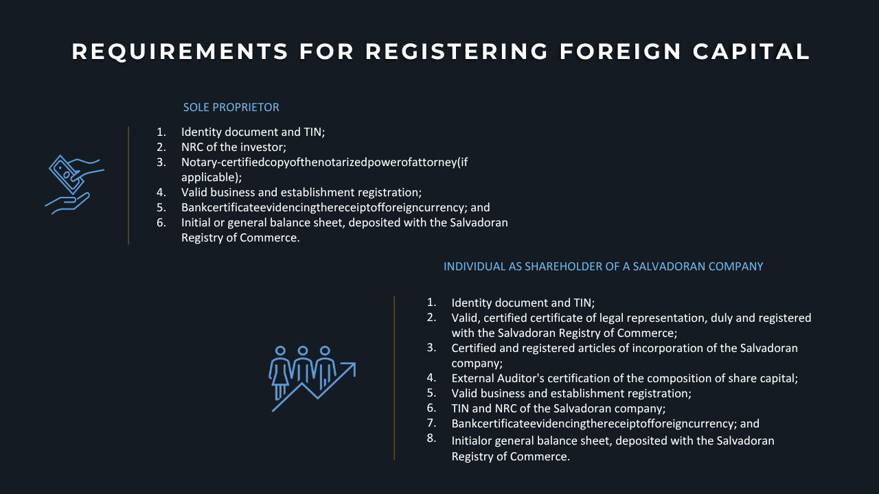 Requirements – foreign capital registration