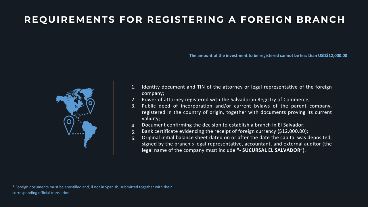 Requirements – foreign branch registration