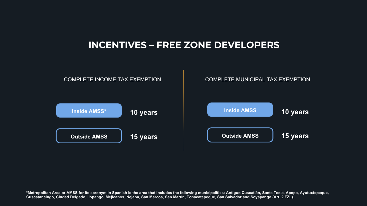 Incentives – free zone developers